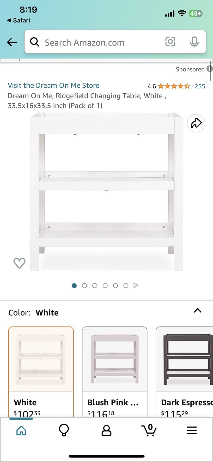 White Changing Table