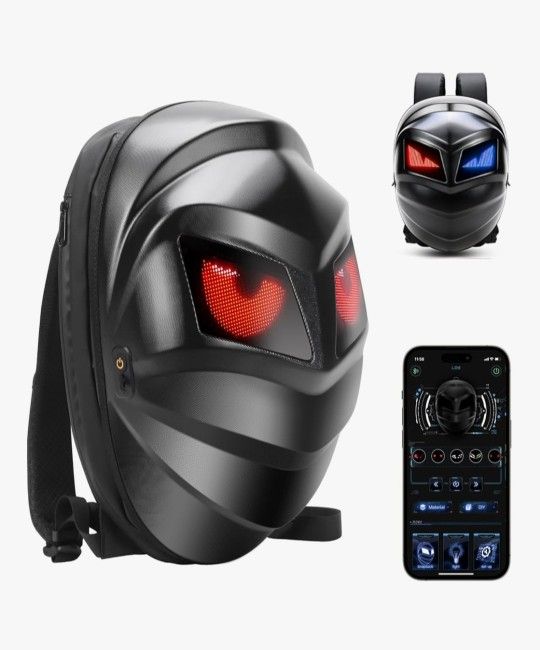Motorcycle Helmet Backpack with LED Display
