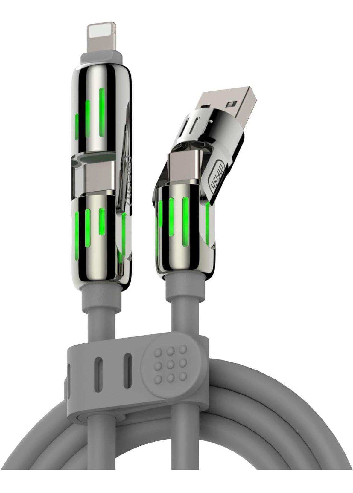 6.6ft 4-in-1 Universal Multi USB C Type C Lightning Charging Cable – 240W Max Fast Charger Cord or iPhone, iPad, Samsung, MacBook, Tablet