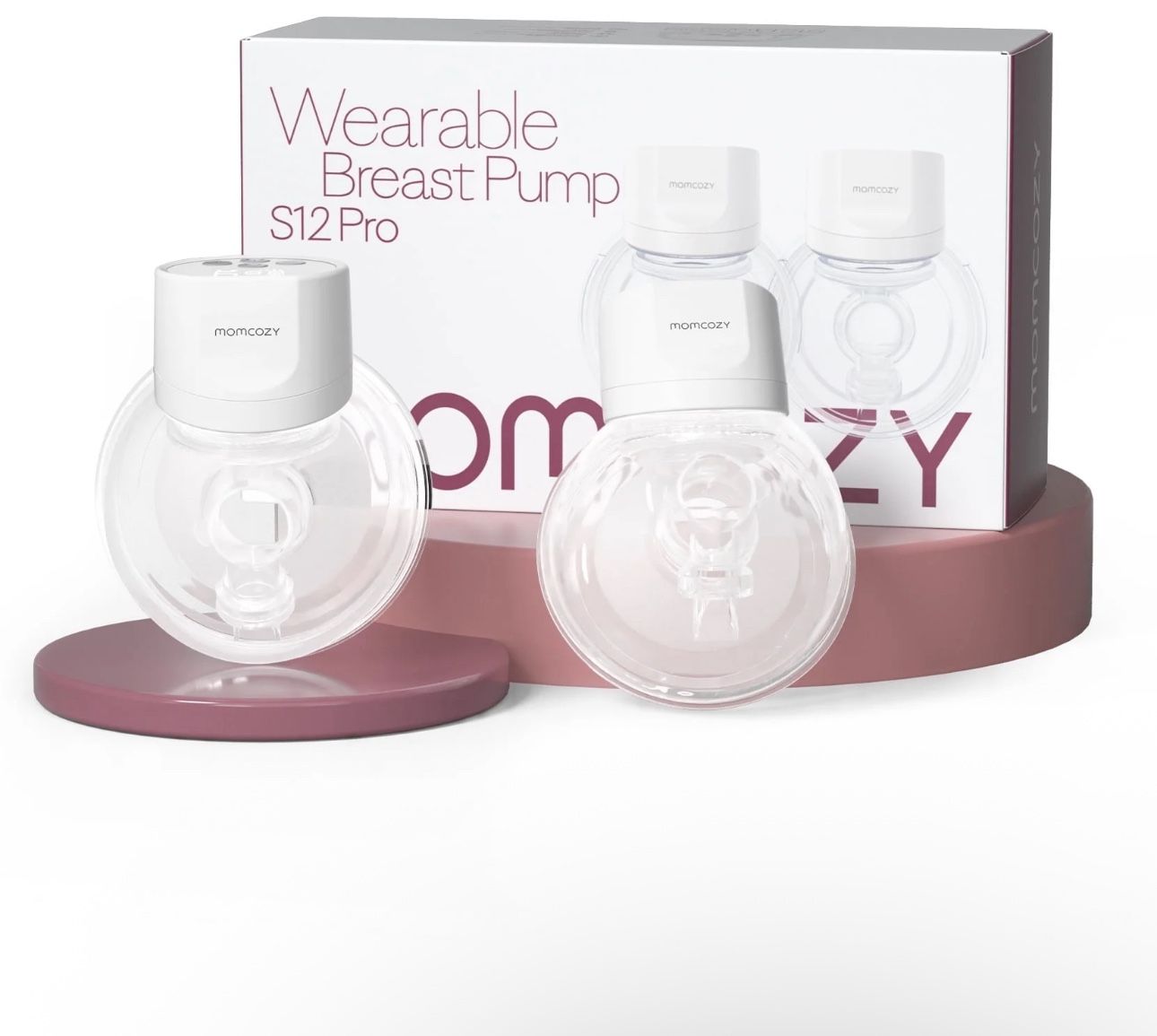 Momcozy S12 Pro Hands Free Breast Pump Wearable, Double Portable Breast Pump Electric, 24mm White