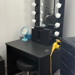 Authentic Hollywood vanity with drawer plugs and tool holders