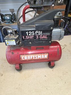 Craftsman portable air compressor with a 3-gallon tank.