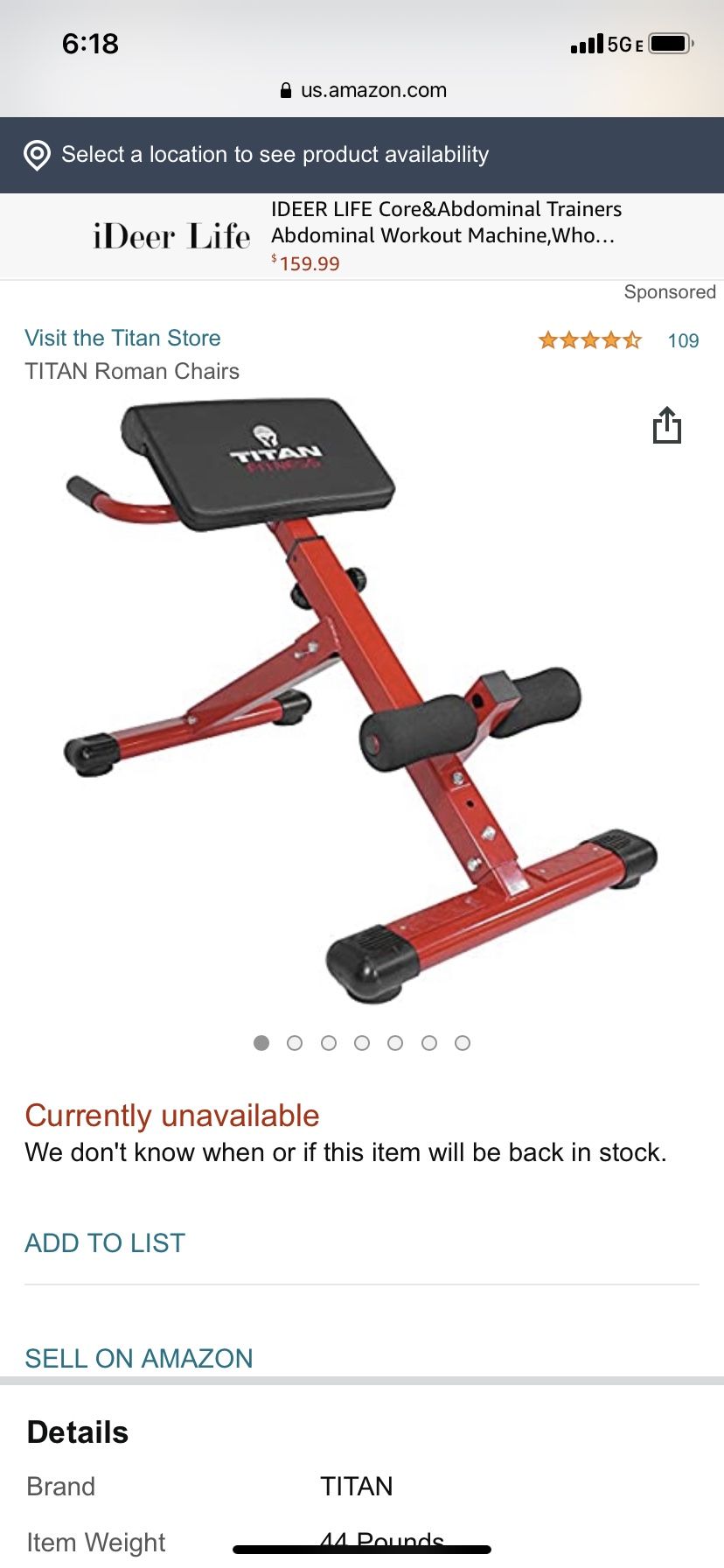 Titan hyperextension bench