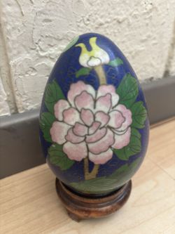 Decorative Blue Cloisonné Egg