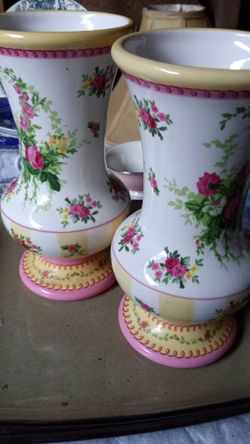 2  Laura Ashley Ceramic Vases