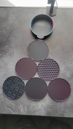 Iridescent Artistic pattern cold drink coasters