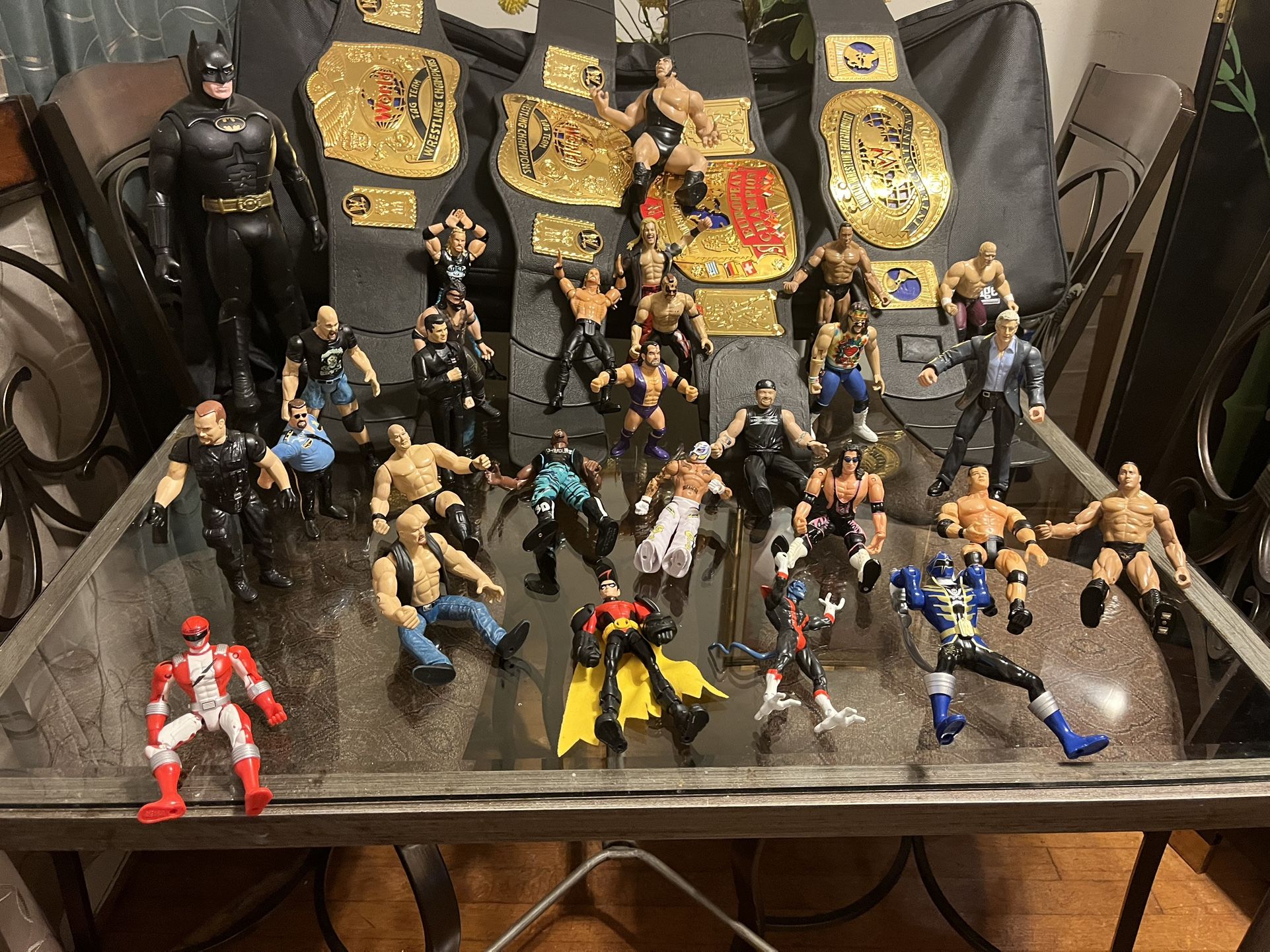 WWE Wrestling Figures And Wrestling Belts