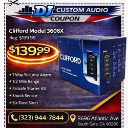 Clifford Car Alarm System 1-Way Model 3605X Siren Shock Sensor 1/2 Mile Range 🚨 Payment Options Available 🚨 No Credit Needed 🚨 