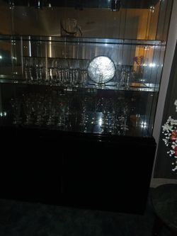 Black And Glass China Cabnet