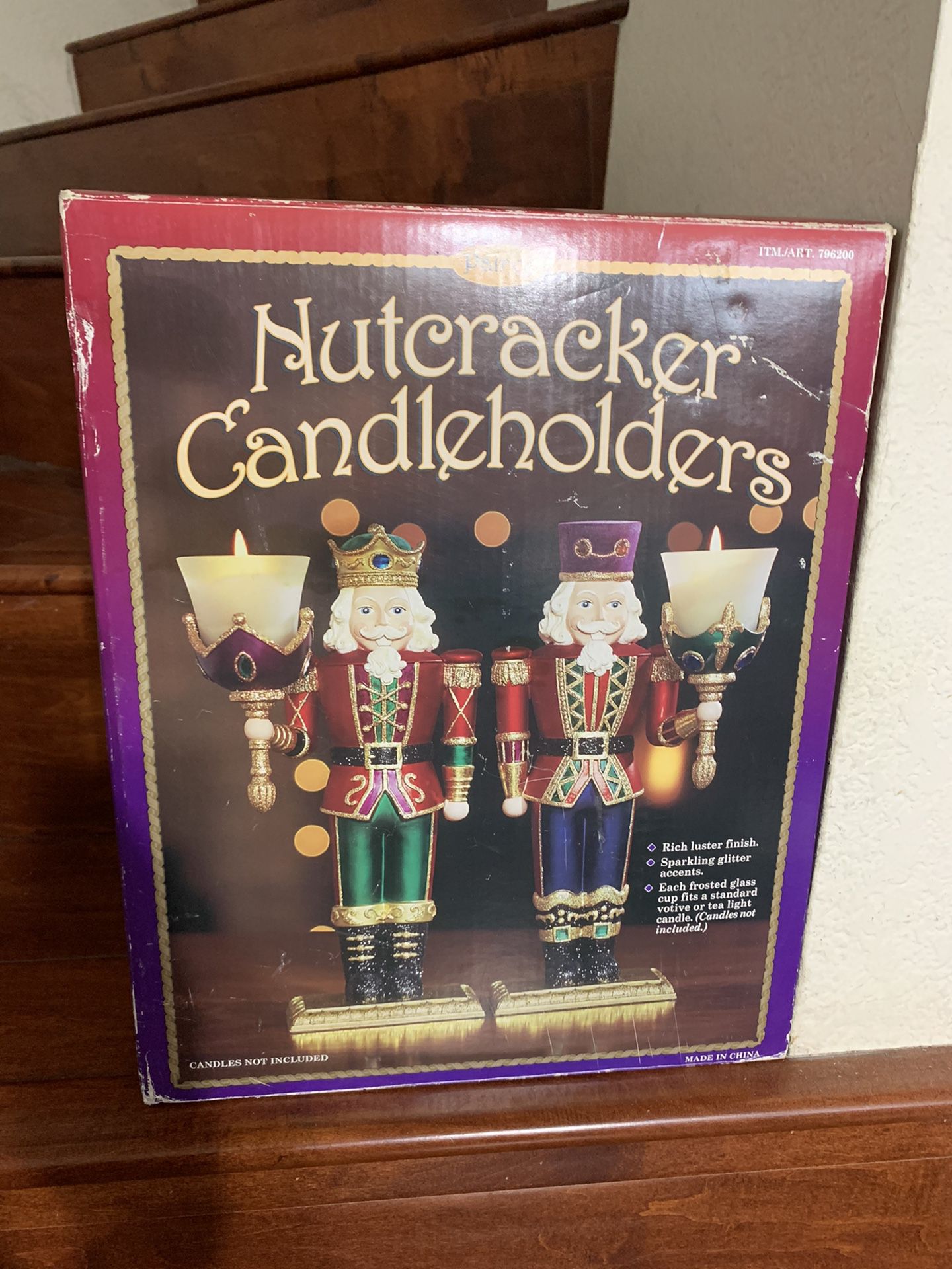 SET OF 2 CHRISTMAS NUTCRACKER VOTIVE CANDLE HOLDERS