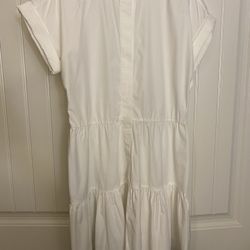 Lauren Ralph Lauren Women’s Size 6 Cotton Broadcloth Oxford White Shirtdress / Shirt Dress
