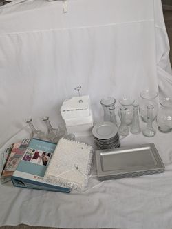 Large Wedding Decor Blowout: chargers, name card holders, vases, magazines, candle holders, and more