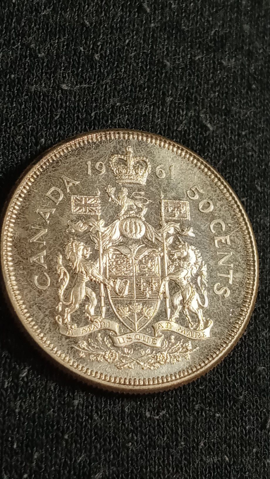 Choice BU silver 1961 half Canadian dollar