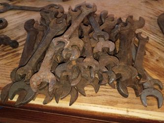 Lot of Vintage Rusty Open-End Wrenches