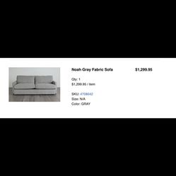 Brand New City Furniture Noah Gray Fabric Sofa