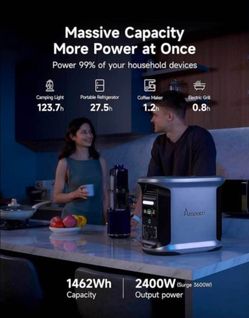 Ampace Lifep04 Portable Power Station 1500w Capacity 2400w peak output