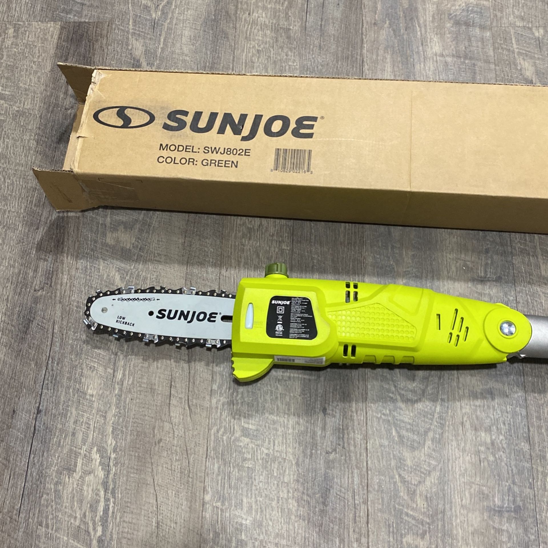 Sun Joe SWJ802E 9 FT 6.5 Amp Electric Pole Chain Saw with Adjustable Head, Green