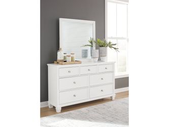 Fortman White Dresser and Mirror