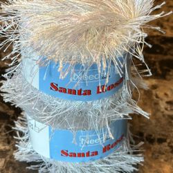 Needful Yarns Santa Rosa Eyelash Yarn In White!! 2 Skeins Sold In This Lot!!