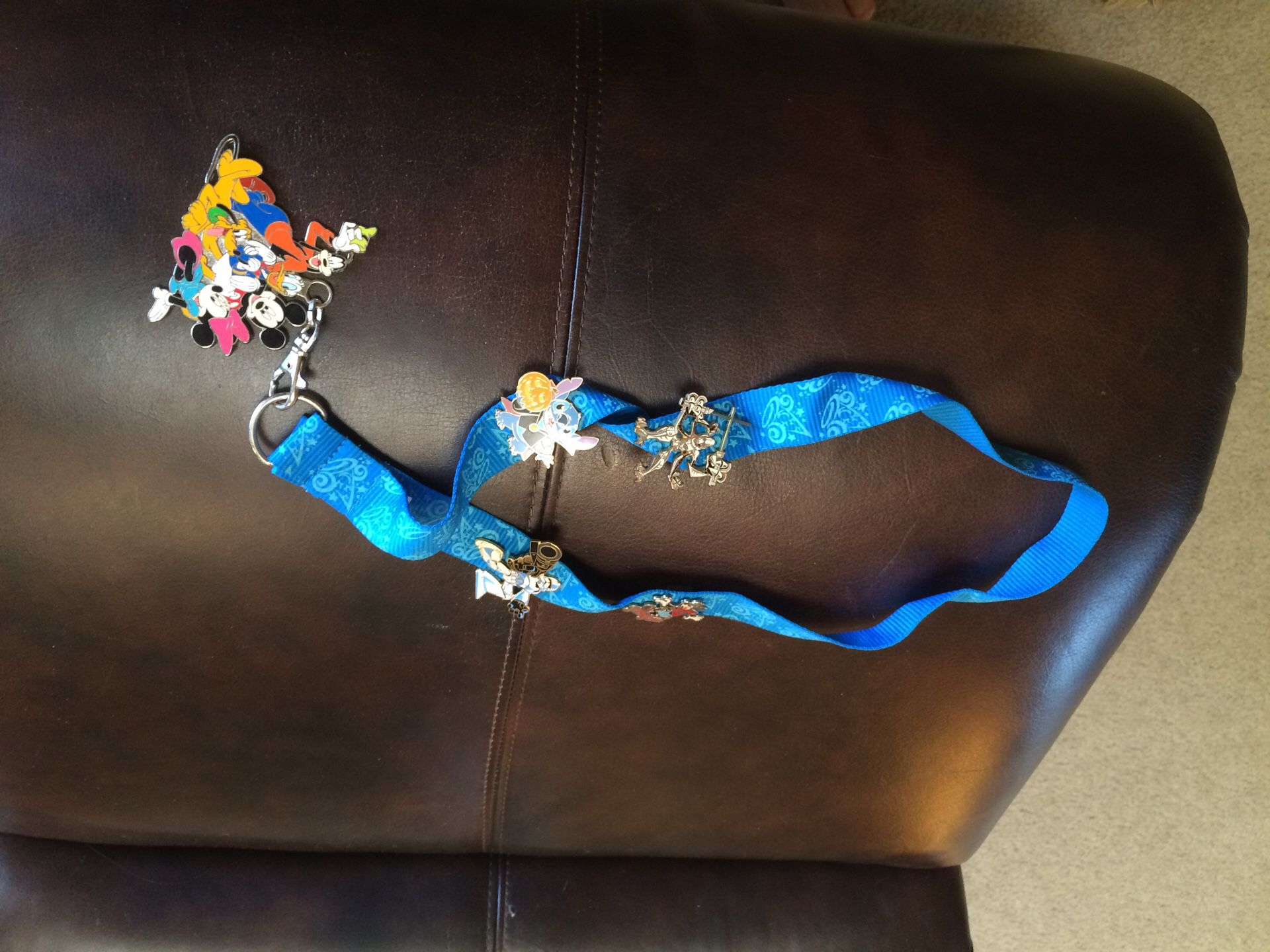 Walt Disney World 2004 Lanyard and Large Medallion with 4 Collectable Pins