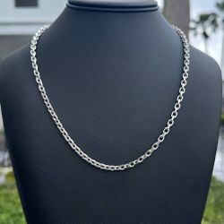 New Jewelry 14k white gold PaperClip chain necklace 23.5” 4.00 mm width