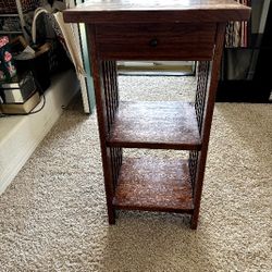 Mission Style Tall End Table w/ Drawer