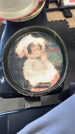 Vintage 1973 Coca-Cola Metal Tray, Victorian Woman