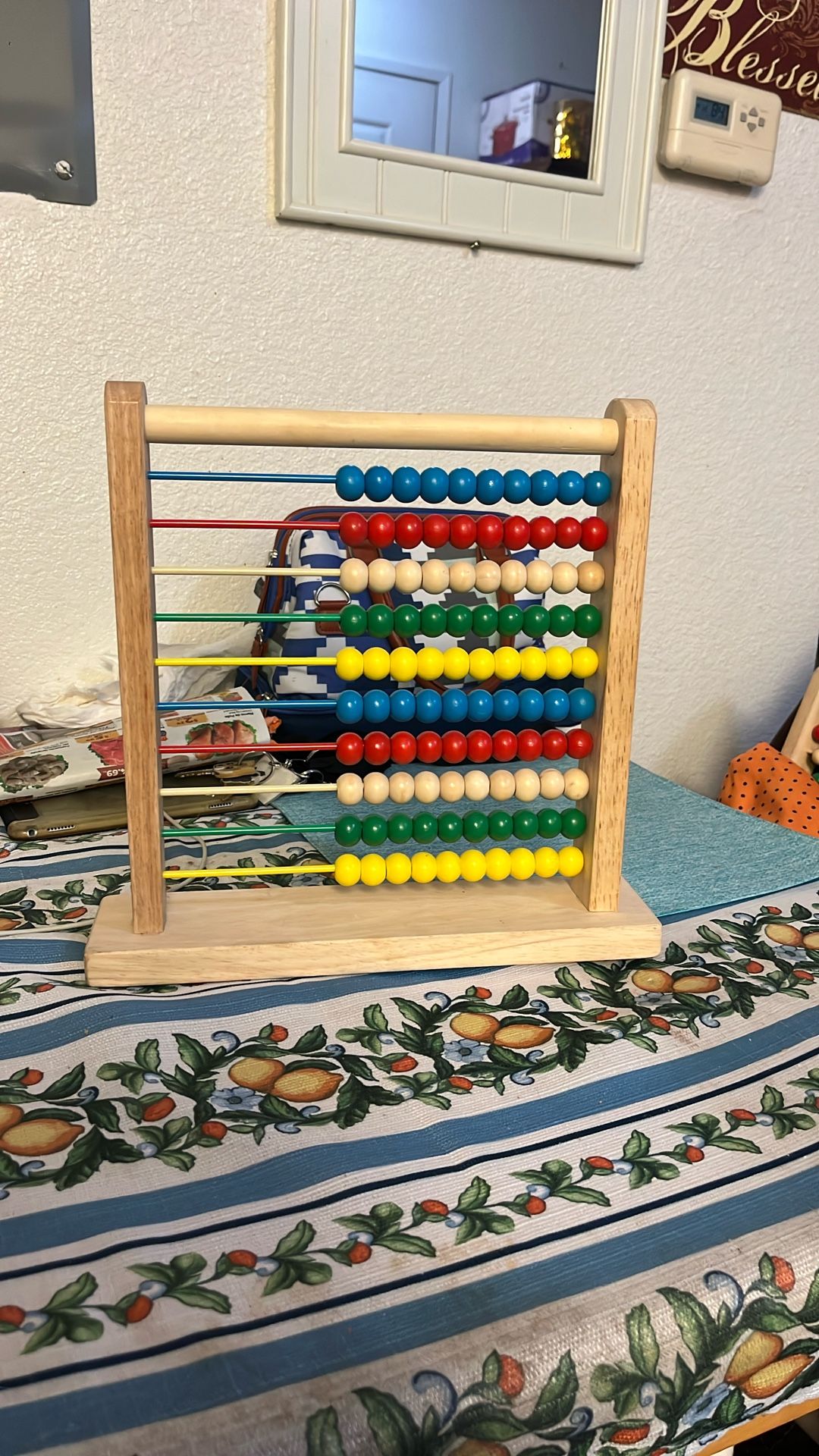 Ábacus Matemática. ( Ábaco Infantil. Vintage de Madera de Colores.