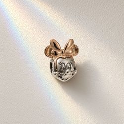 Pandora Disney Minnie Mouse Head Charm – Rose Gold Bow