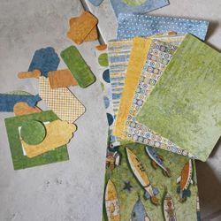 cute & colorful vintage patterned cardstock scrapbook paper books/clippings! double-sided