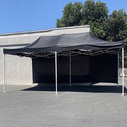 New in box $205 Heavy-Duty Canopy 10x20 ft with (2 Sidewalls), EZ Popup Outdoor Gazebo, Carry Bag (Red or Blue) 