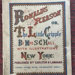Antique 1860's Ronald's Reason or, The Little Cripple