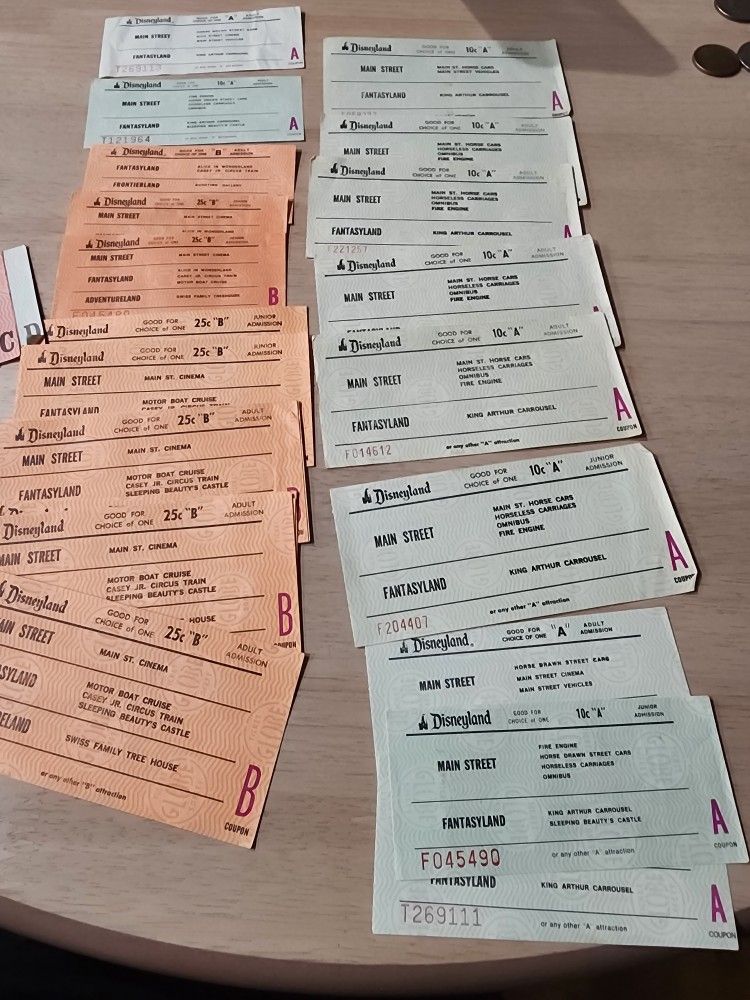 Vintage Disneyland & Knotts Tickets