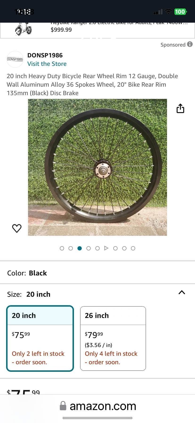 20in Heavy Duty Bike Rim