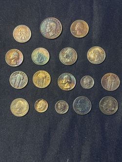 Silver Toned and Rainbow Toned US Coins All