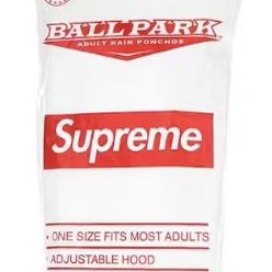 Supreme Ballpark Rain Poncho SS20 White and Red