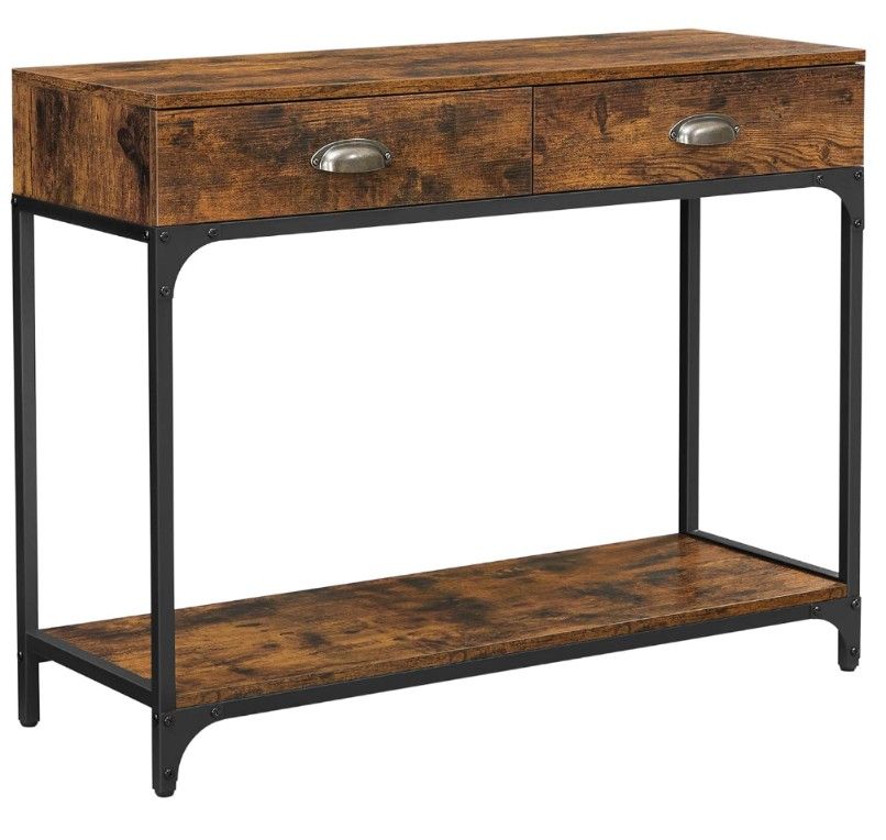 Rustic Brown Console Table