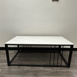 Brand New Sintered Stone Coffee Table – Modern Metal Base