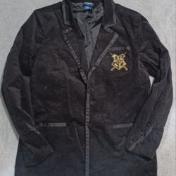 Harry Potter Men's Size Large Thick Black Jacket Coat Hogwarts Velvet Blazer Hot Topic