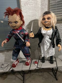 halloween 2025 Home Depot 3.5 Ft ANIMATED TIFFANY DOLL and chucky