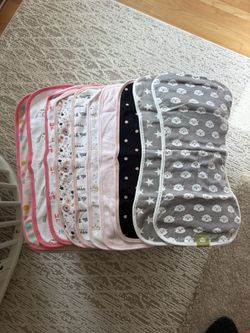 Ten Burp Cloths, Like New 