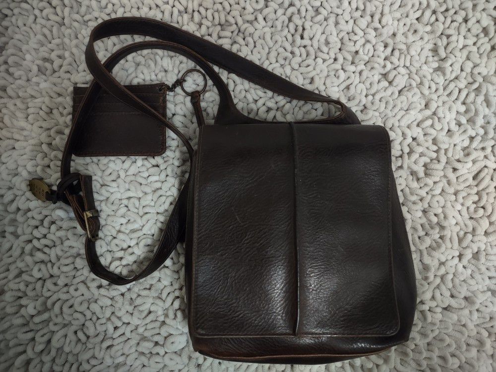 Crazy Horse Brown Handbag W/Wallet 