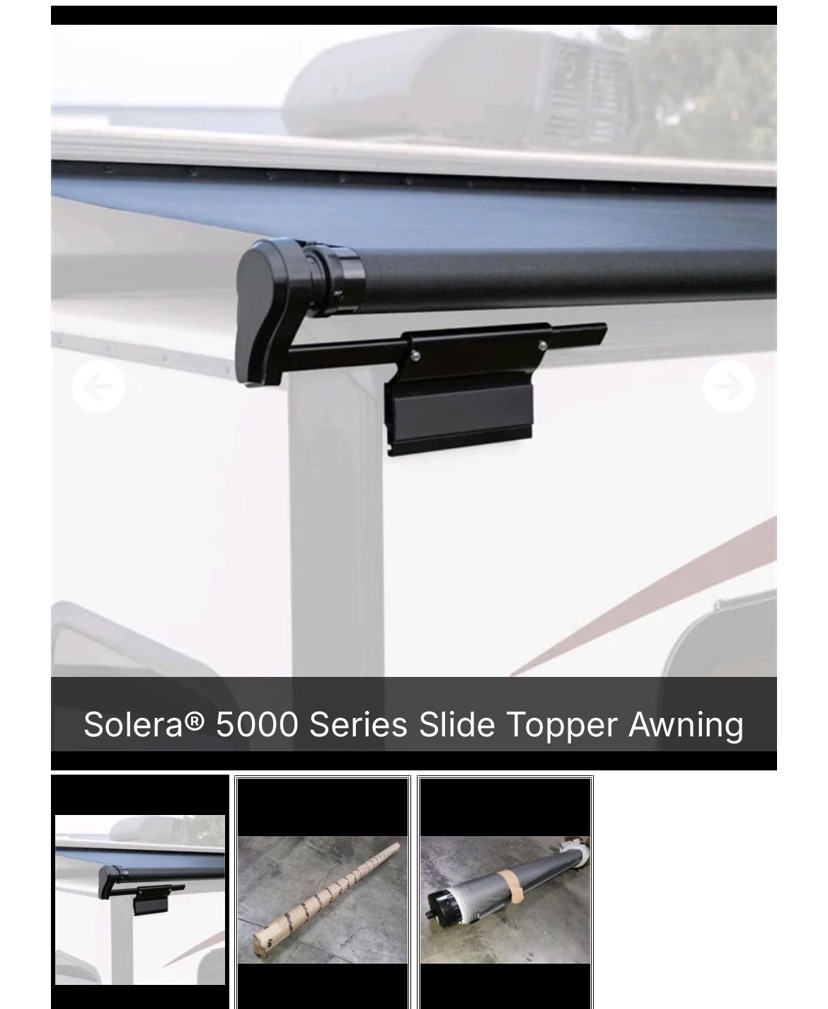 Slide Topper Awning - Solera 5000 Series