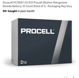 Duracell PC1300 1.5V D12 Procell Alkaline-Manganese Dioxide Battery, 12 Count (Pack of 1)