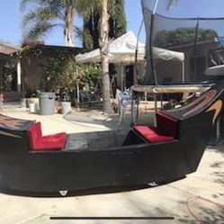 Custom Built Wood Boat For Parties 