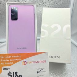 WITH BOX SAMSUNG GALAXY S20 FE 5G 128GB UNLOCKED.   DRONE  LOWEST WHOLESALE PRICES WITH OPTION TO PAY  IN PAYMENTS  WITH NO CREDIT CHECKS 