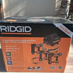 RIDGID 6 Gallon Air Compressor And 3 Tool Combo Kit 