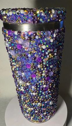 Bedazzled purple cup, Tumbler, Bedazzled Tumbler, Purple ,Birthday Cup, Drink, Bar, Home decor