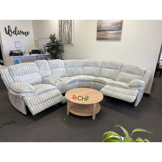 Corduroy Manual Reclining Sectional Sofa - October Sale !