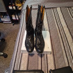 Black Ostrich  Boots  10.5